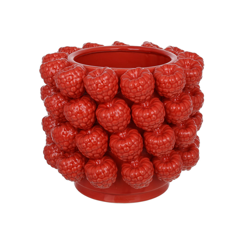 Ваза порцелянова Raspberry 23*23*20см червона