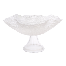 Фруктовниця на ніжці з фактурного скла Crystal Wave D30*18 см