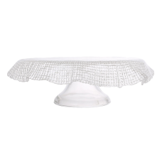 Блюдо на ніжці з фактурного скла Crystal Wave D26*8.5см