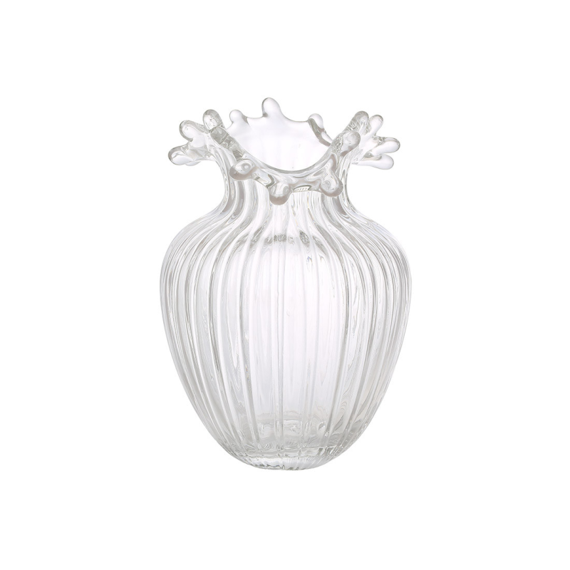 Ваза з прозорого скла Ribbed Bloom D14*20.5см