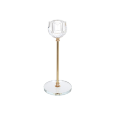 Скляний свічник Tulip D7.8*19 см, колір - золото