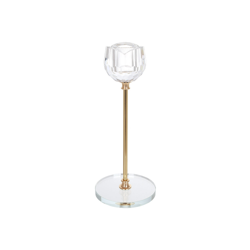 Скляний свічник Tulip D7.8*19 см, колір - золото Скляний свічник Tulip D7.8*19 см, колір - золото