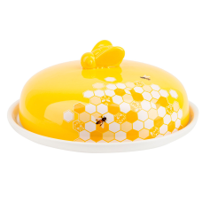 Блюдо керамічне для млинців 23 см з кришкою Honey