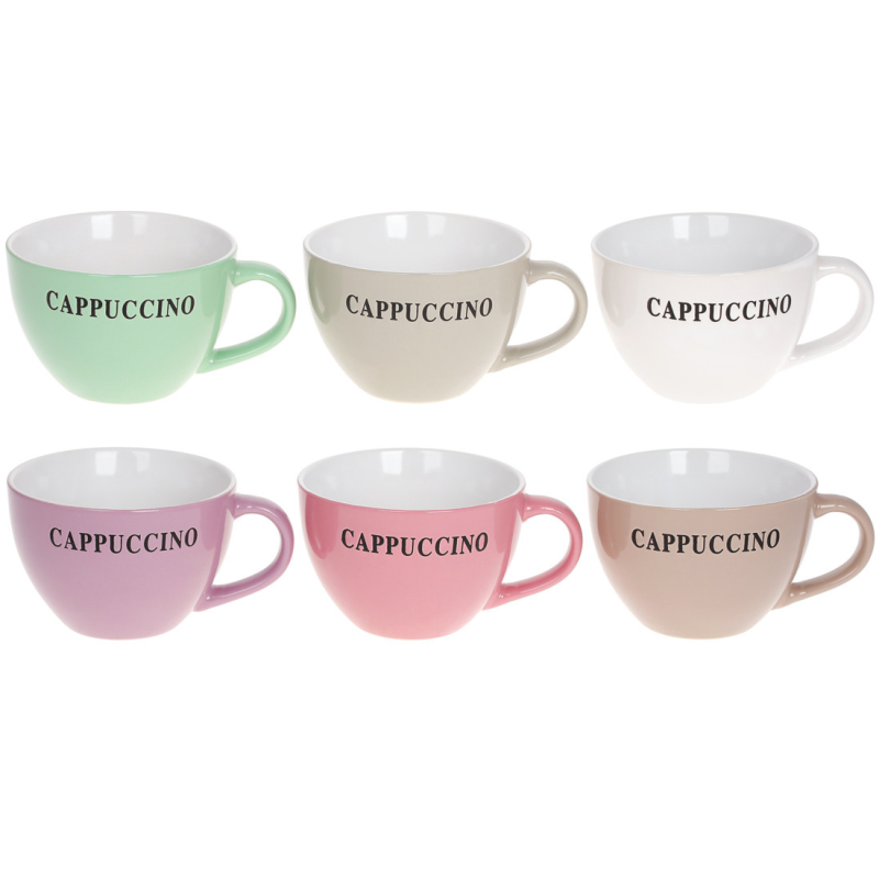 Кухоль керамічний 450 мл Cappuccino, 6 дизайнів Кухоль керамічний 450 мл Cappuccino, 6 дизайнів