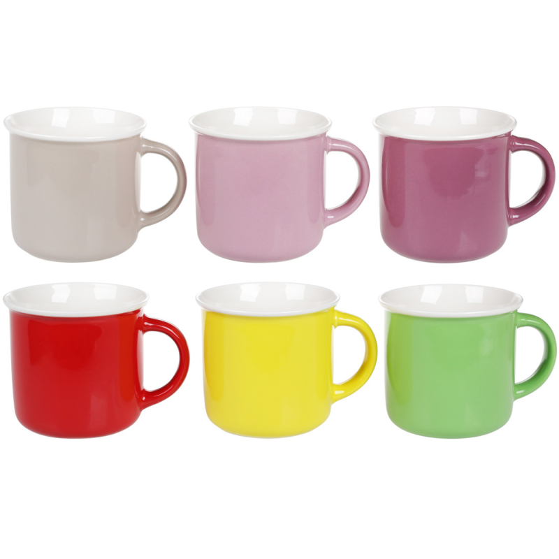 Кухоль порцеляновий Яскраві кольори 380 мл, 6 видів
