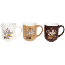 Кухоль  (12шт) порцеляновий Coffee Time 380 мл, 3 види