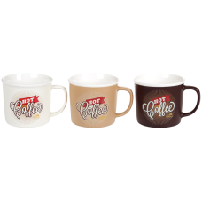 Кухоль (12шт) порцеляновий Hot Coffee 380 мл, 3 вида