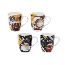 Кухоль  (12шт) порцеляновий Coffee 350 мл, 4 види