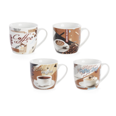 Кухоль (12шт)  порцеляновий Coffee 350 мл, 4 види