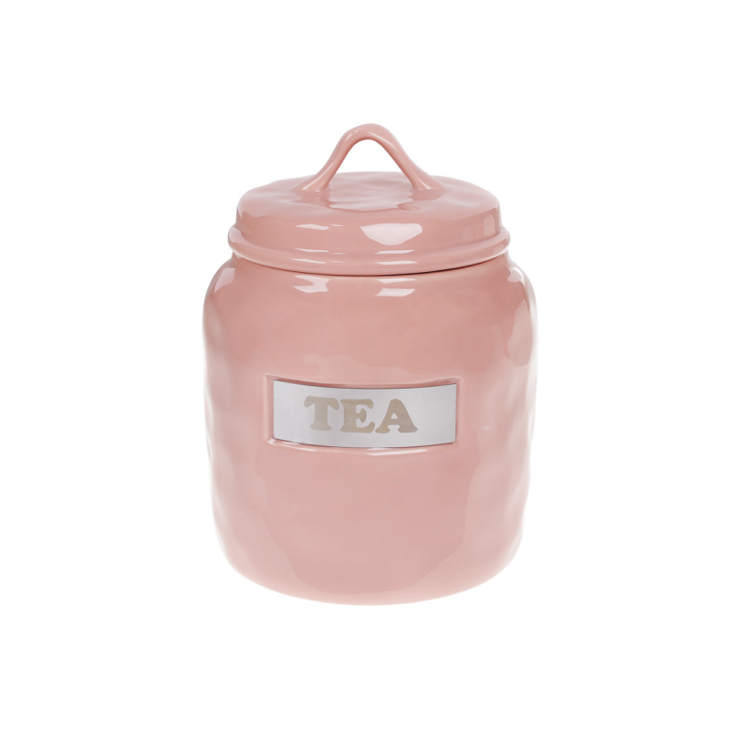 Банка керамічна для зберігання Tea, 1,5 л, колір - рожевий