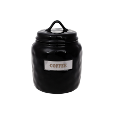 Банка керамічна для зберігання Coffee, 1,5 л, колір - чорний