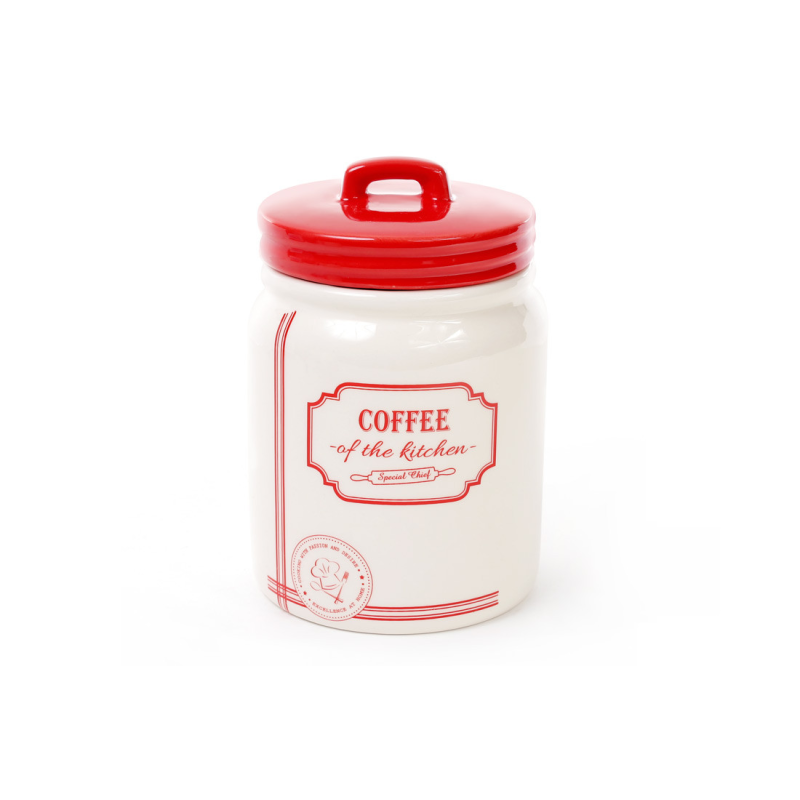 Банка керамічна Coffee для сипких продуктів Red&Blue, 900мл Банка керамічна Coffee для сипких продуктів Red&Blue, 900мл