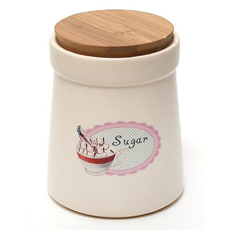 Банка керамічна з бамбуковою кришкою SUGAR 900мл