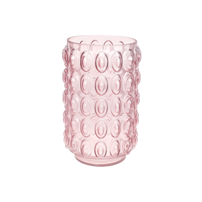 Ваза скляна Bubbles 30см, колір - рожевий
