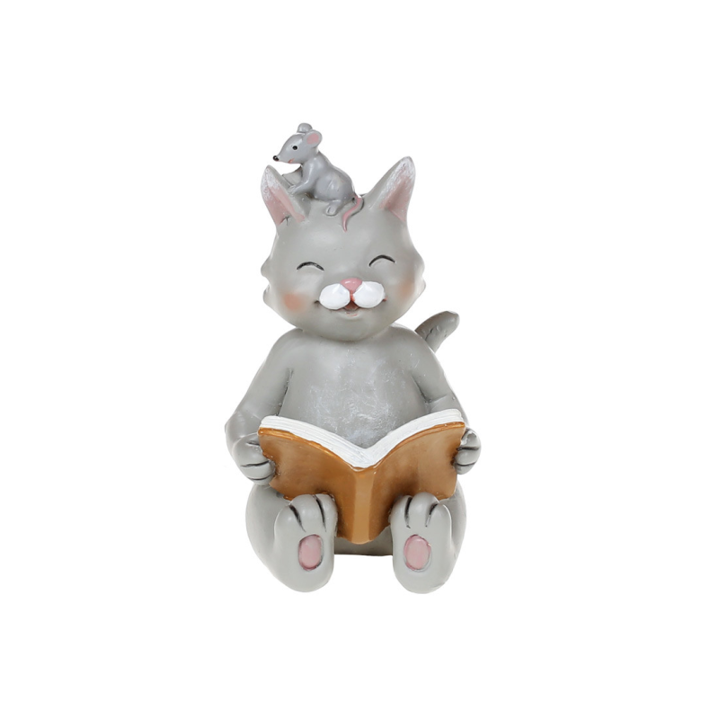 Декоративна статуетка Кіт з книгою 9,5см