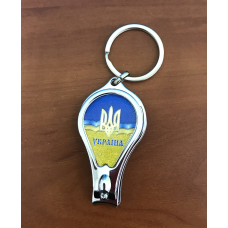 Брелок металевий з щипчиками і відкривашкою “Україна“