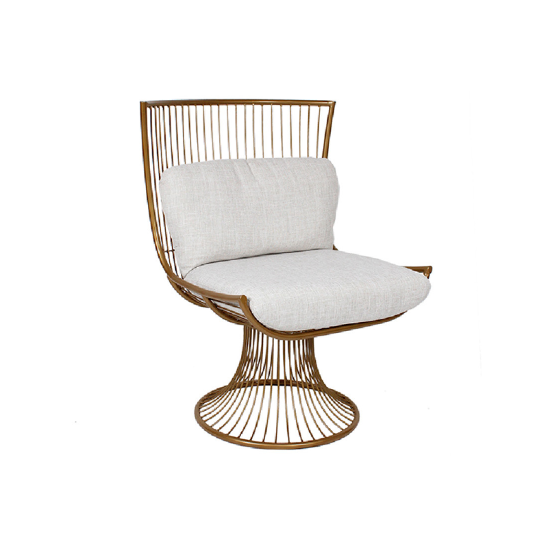 Крісло металеве Тріумф з м“яким сидінням і подушкою 94см, колір - золото
