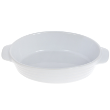 Овальна форма для випічки з ручками 24см з жаростійкої кераміки, колір - білий