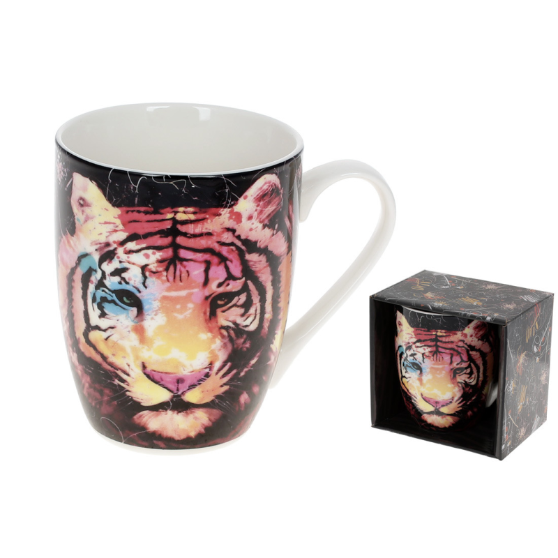 Кухоль порцеляновий Тигр, 380мл, колір - чорний
