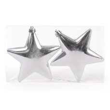 Набір (2шт.) ялинкових прикрас Зірка 11.5см, колір - срібло