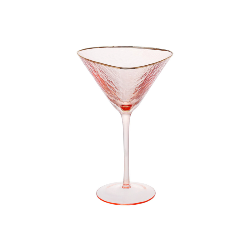 Набір (4шт.) келихів для мартіні із золотим кантом Diva Pink 190см