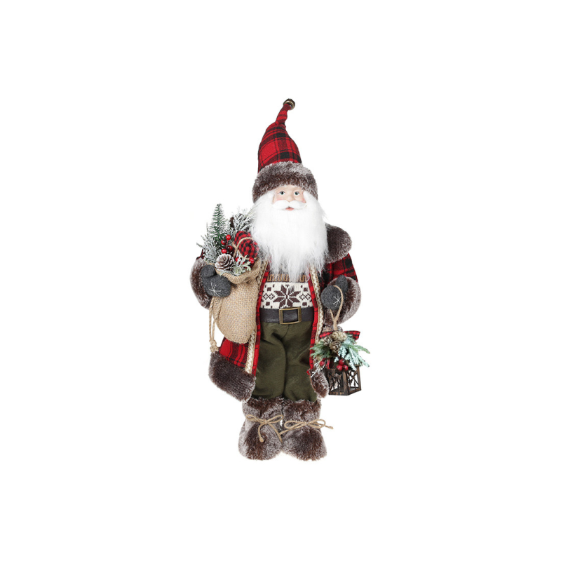 Новорічна іграшка Санта 46см, колір - червоний з чорним Новорічна іграшка Санта 46см, колір - червоний з чорним