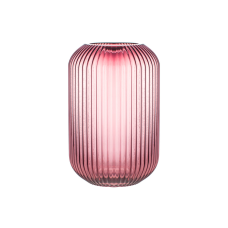 Ваза скляна Tulip dark pink 28см, колір - темно-рожевий