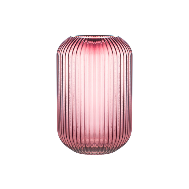 Ваза скляна Tulip dark pink 28см, колір - темно-рожевий Ваза скляна Tulip dark pink 28см, колір - темно-рожевий