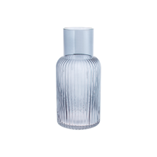 Ваза скляна Bottle grey 30см, колір - сіро-блакитний