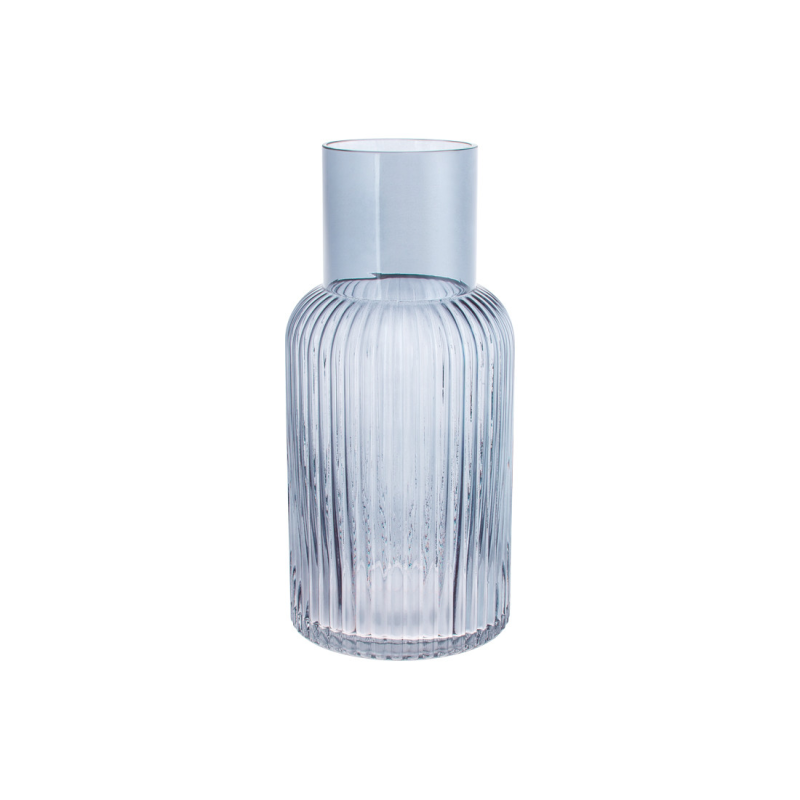Ваза скляна Bottle grey 30см, колір - сіро-блакитний Ваза скляна Bottle grey 30см, колір - сіро-блакитний