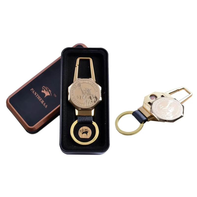 Подарункова запальничка USB в металевій коробці, брелок + ліхтарик Подарункова запальничка USB в металевій коробці, брелок + ліхтарик