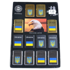 Комплект бензинових запальничок “Україна“, 12 штук