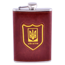 Фляга обтягнута шкірою Україна, 256мл