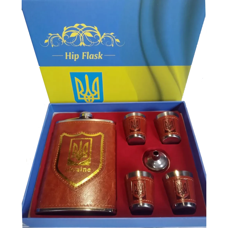 Подарунковий набір з флягою для чоловіків, Ukraine, 265мл Подарунковий набір з флягою для чоловіків, Ukraine, 265мл