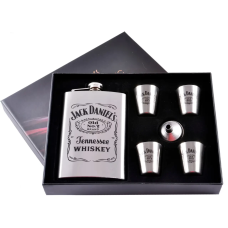 Подарунковий набір 6в1 “Jack Daniels“ - фляга, чарки, лійка, 256мл