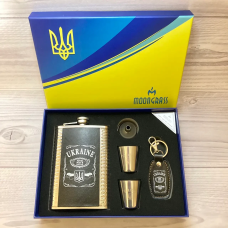 Подарунковий набір Moongrass 5в1 “Ukraine“ з флягою 230мл, чарками, брелоком, лійкою