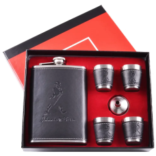 Подарунковий набір 6в1 з флягою 256мл, чарками, лійкою, “Johnnie Walker“
