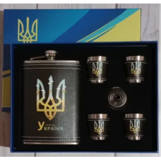 Подарунковий набір 5в1 Moongrass з флягою 265мл, чарками, лійкою, “Україна“