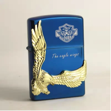 Запальничка бензинова “Zorro Lover“ Eagle Wings gold, колір - синій з золотим