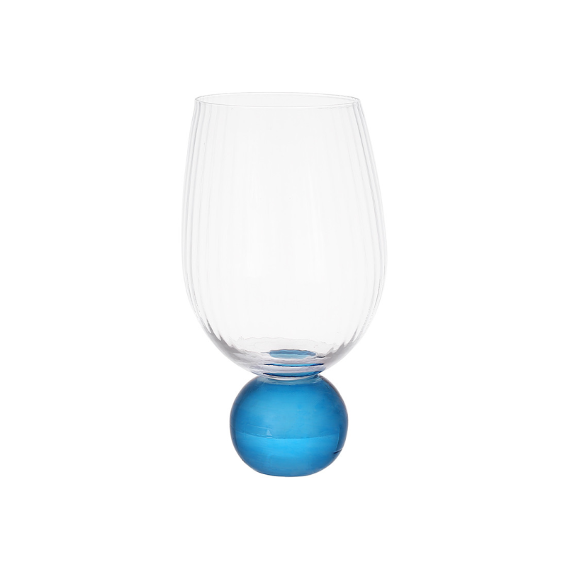 Набір (6шт.) склянок на синій ніжці-кулі Bauble 450мл, скло