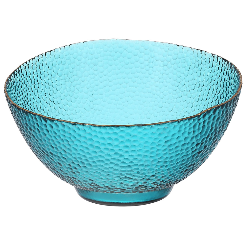 Салатник скляний Bauble D22*13см, колір - смарагдовий із золотим обідком Салатник скляний Bauble D22*13см, колір - смарагдовий із золотим обідком