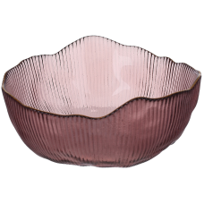 Салатник скляний  Fleur D13*5.5см, колір - пурпурний із золотим обідком