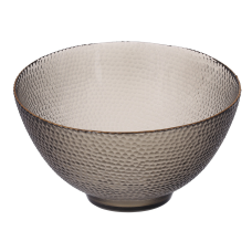 Салатник скляний Bauble D22*14см, колір - димчастий сірий із золотим обідком