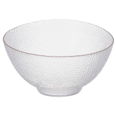 Салатник скляний Bauble D22*13см, колір - димчастий сірий із золотим обідком