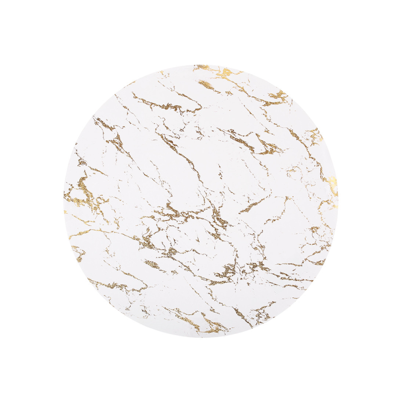 Набір (4шт.) серветок сервірувальних (плейсмат) Marble, колір - білий з золотом, D38см