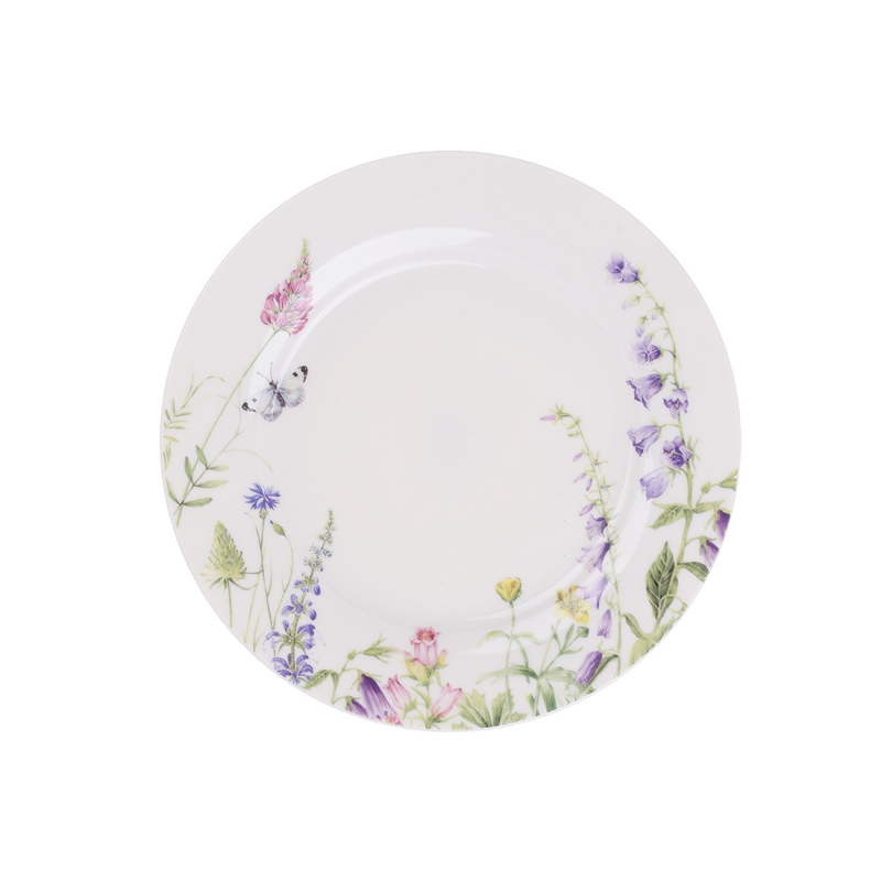 Набір (6шт.) тарілок порцелянових десертних D19см Floral, колір - білий