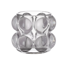 Свічник скляний Bauble 7см, колір - сірий