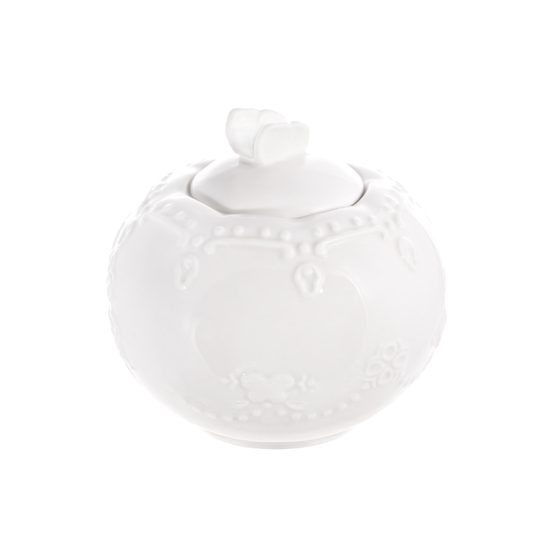 Цукорниця порцелянова 240мл Мереживо, колір - білий