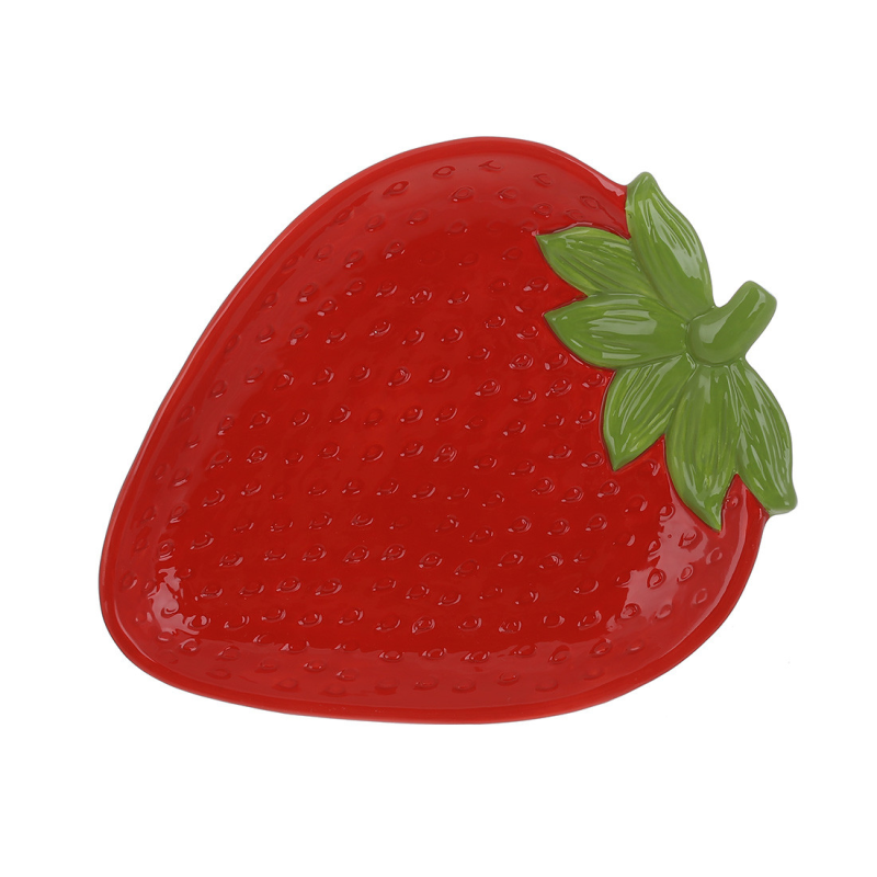 Тарілка керамічна Strawberry, 31*23.5*3.5см, колір-червоний