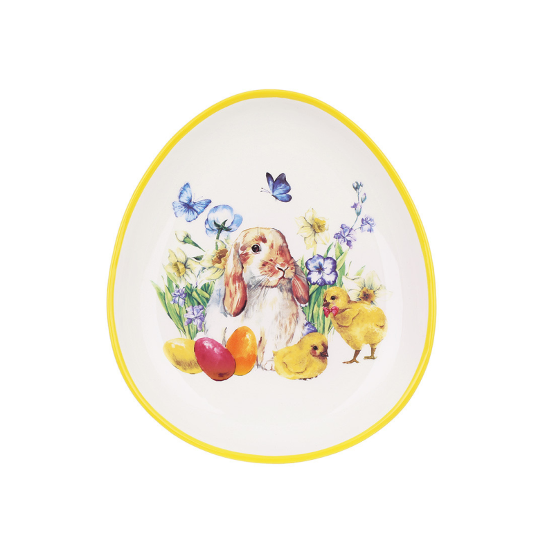 Блюдо керамічне у формі яйця Happy Spring 20.5*18.2*3см Блюдо керамічне у формі яйця Happy Spring 20.5*18.2*3см